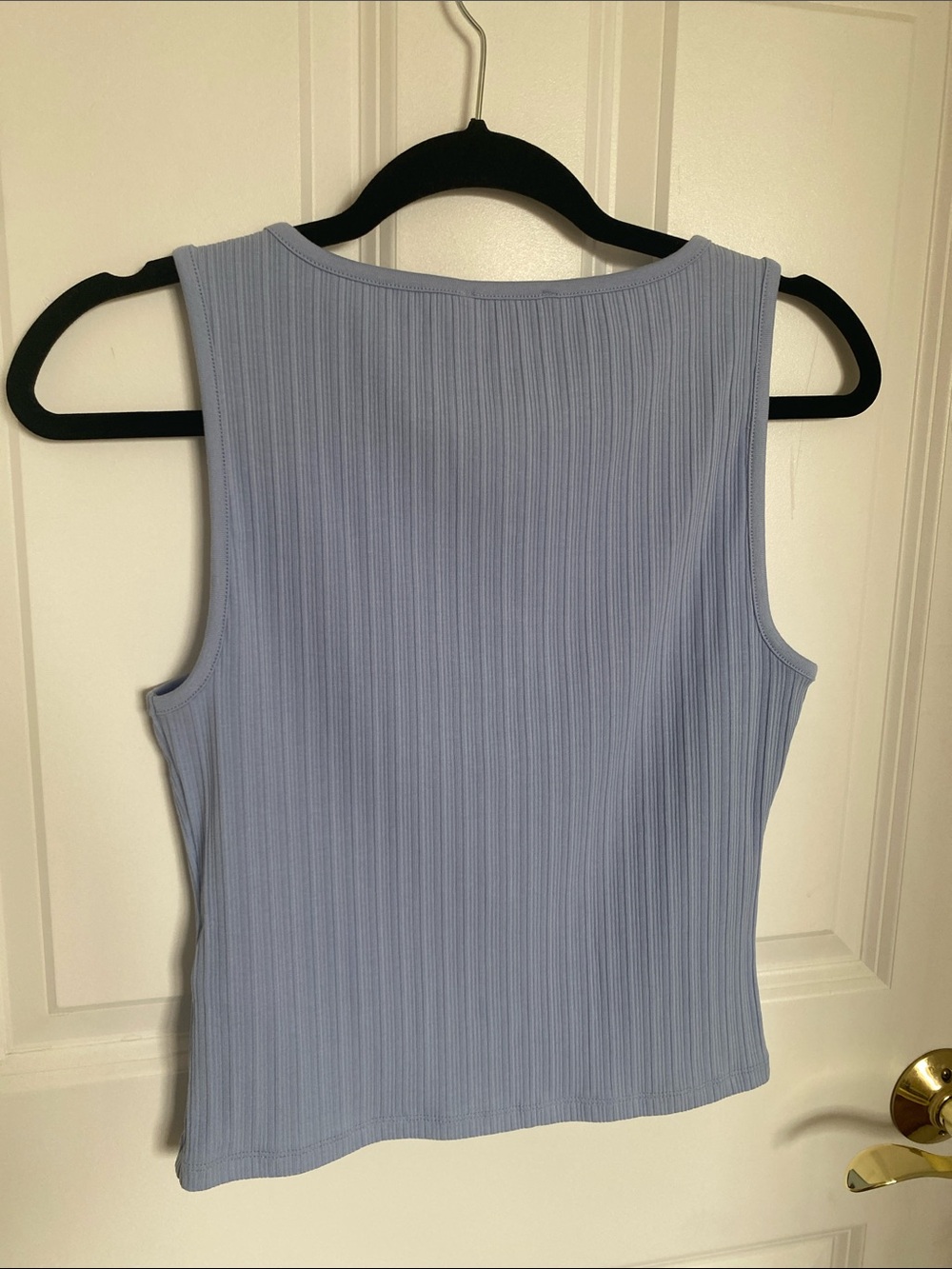 NWT Madewell Ribbed Sleeveless Crewneck Button-Front Top Light Blue Size XS - Picture 5 of 6